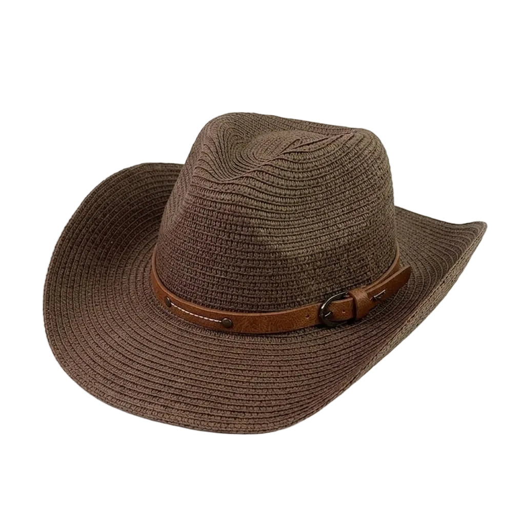 Chapeau Cowboy en Paille – Lanière Cuir