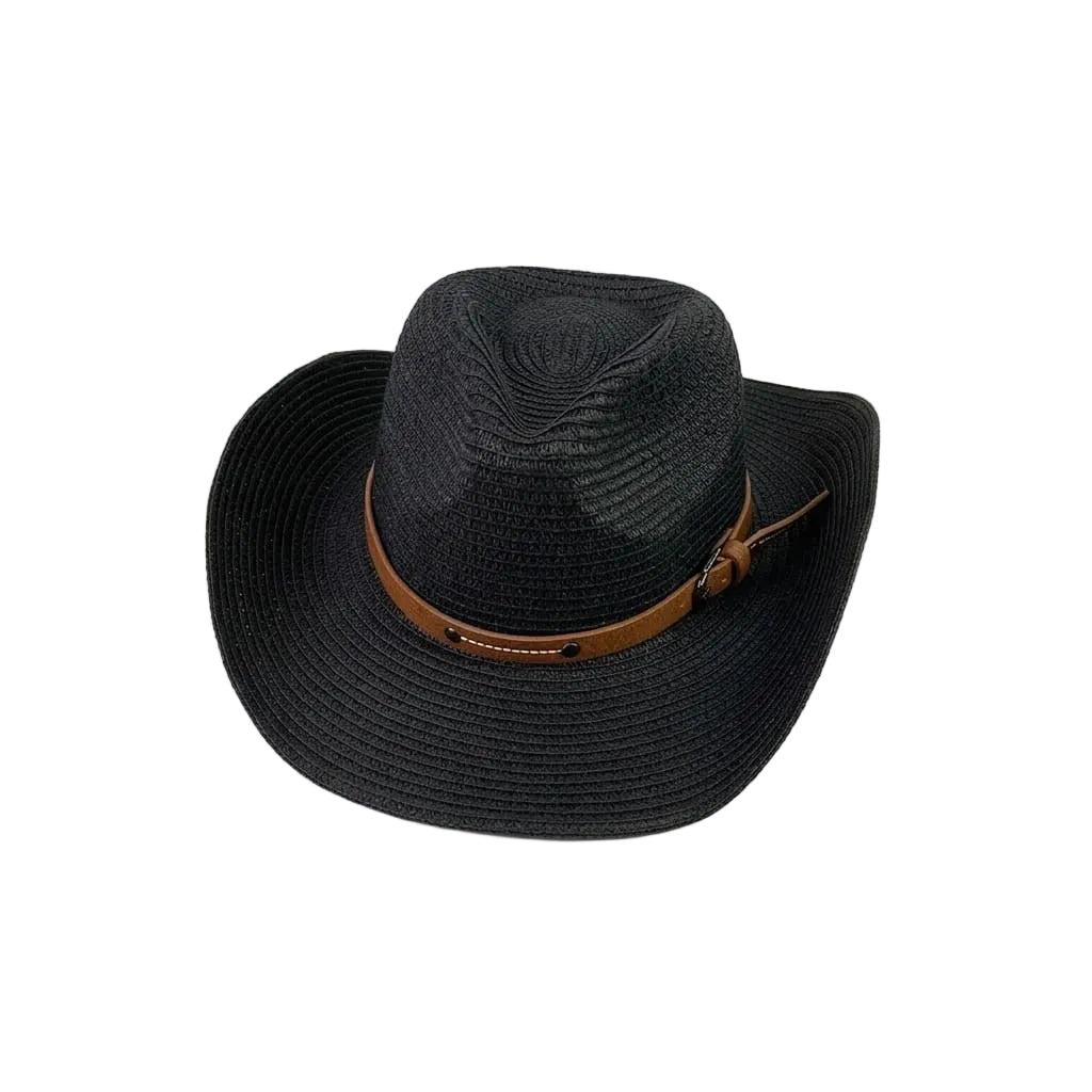 Chapeau Cowboy en Paille – Lanière Cuir