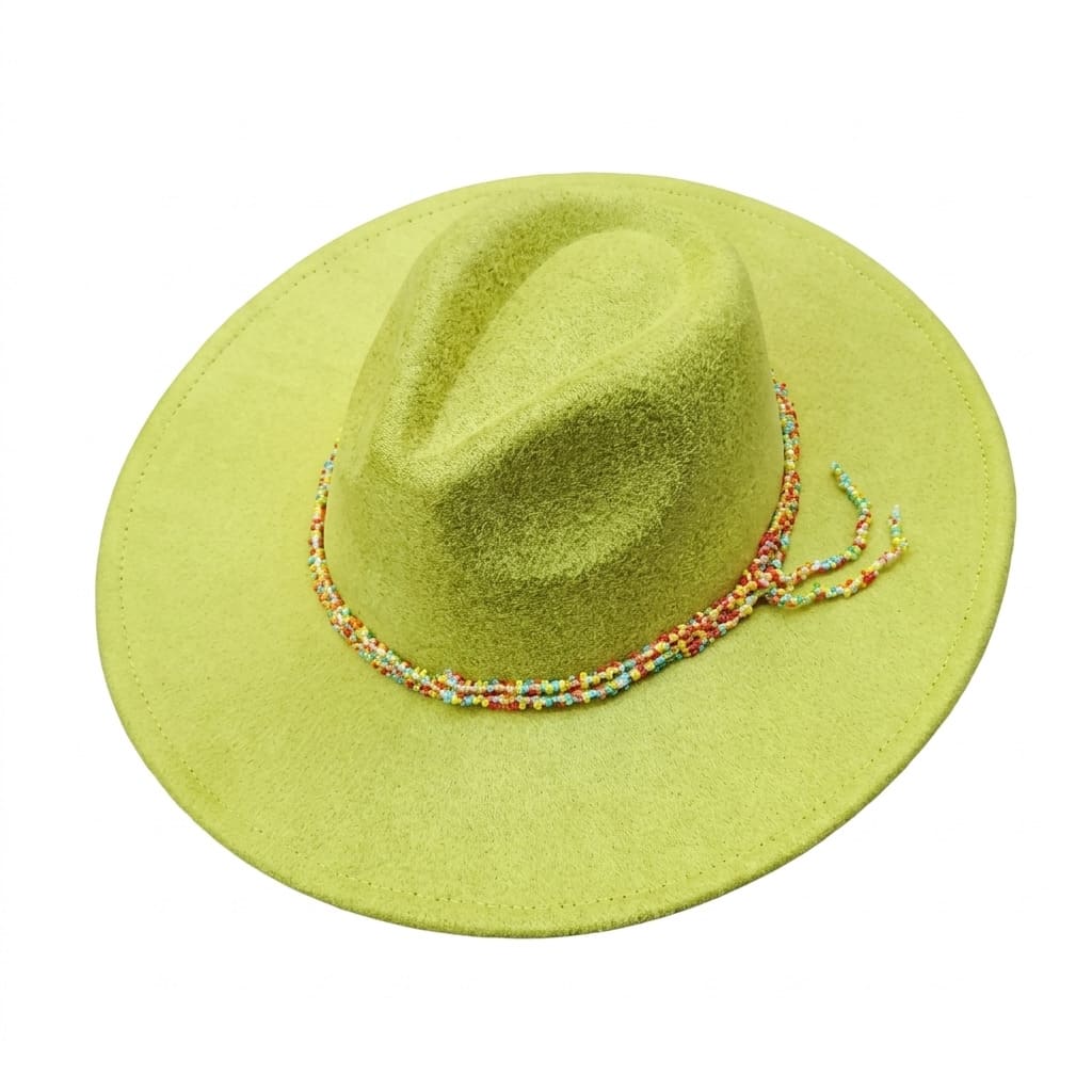Chapeau Fedora – Texture Suédée avec Cordon Perlé