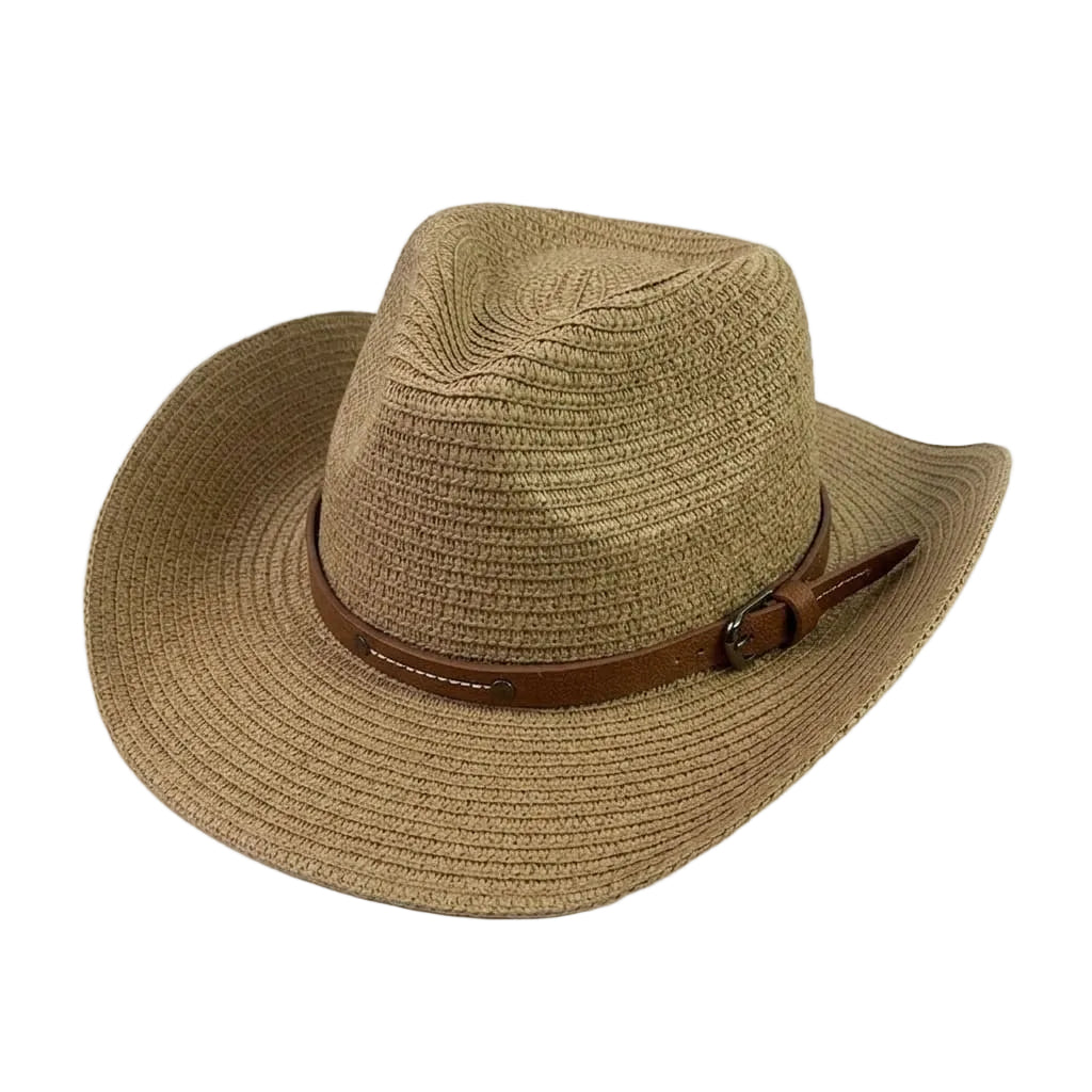 Chapeau Cowboy en Paille – Lanière Cuir
