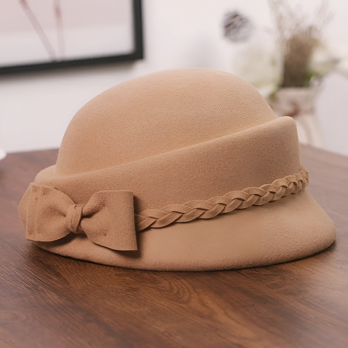 Chapeau en Laine Melon Cloche Femme - Casual