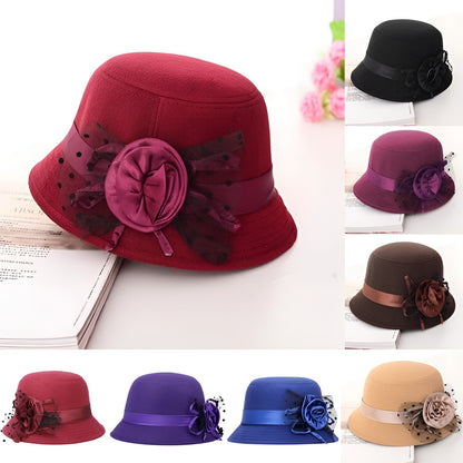 Chapeau Melon Cloche Femme Fleur