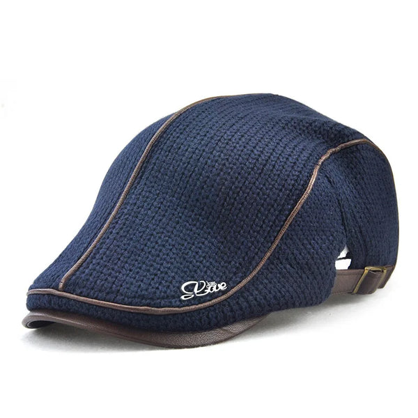 Béret Homme Coton Maille avec Bordure en Cuir Réglable - Metro