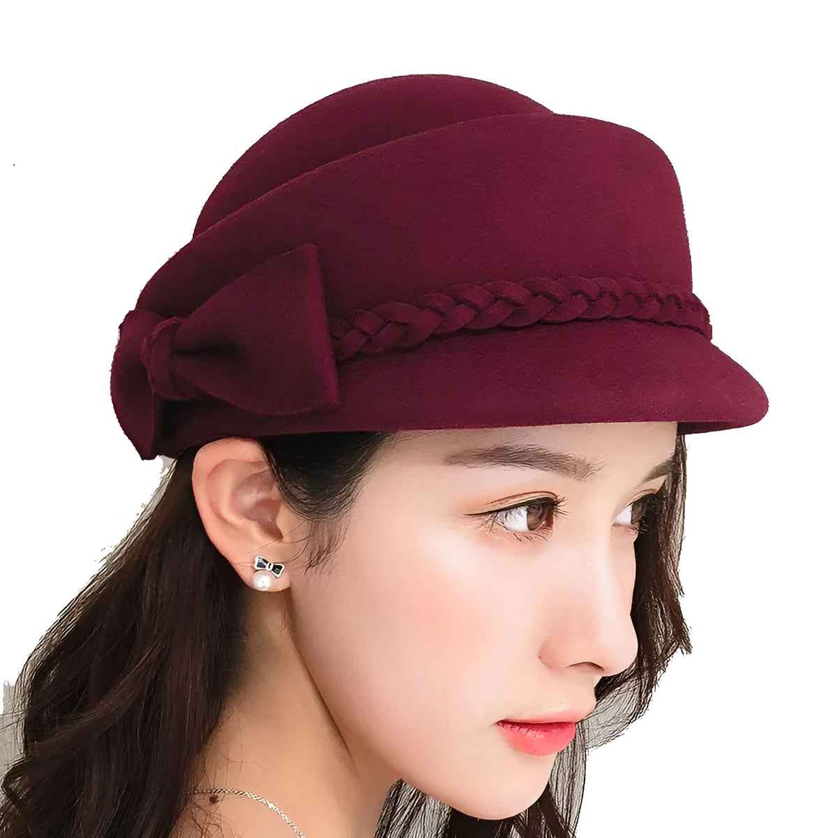 Chapeau en Laine Melon Cloche Femme - Casual