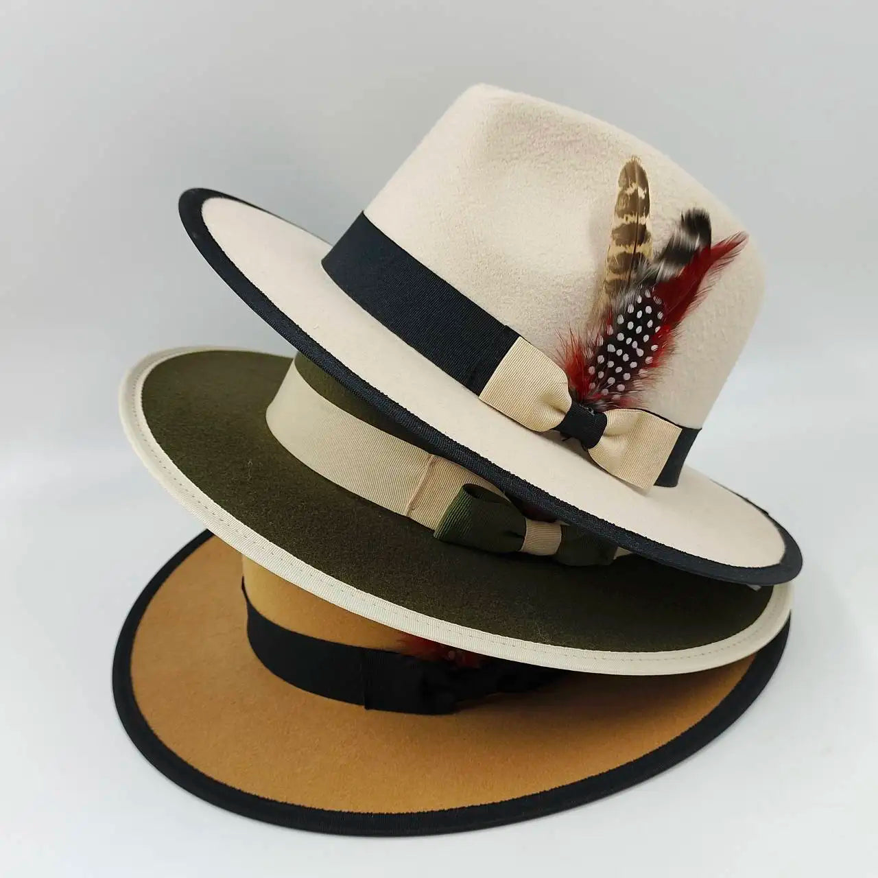 Chapeau Fedora Coton – Plume Décorative
