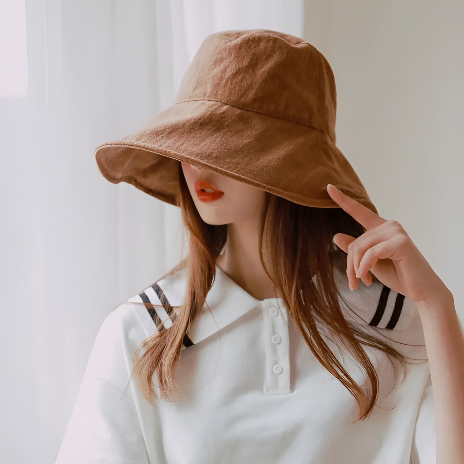 Bob Femme 100% Coton Pliable à Large Bord - Outdoor