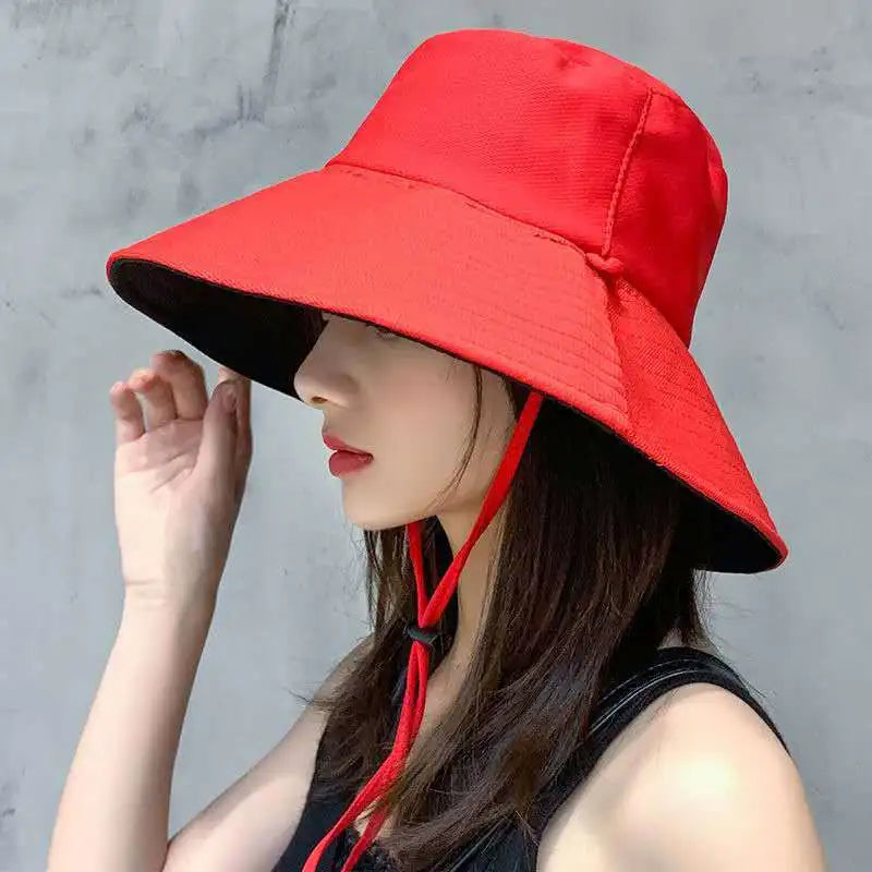Chapeau Bob Femme été En Paille - Large Bord - Tissage Arc-en-ciel - Protection Solaire