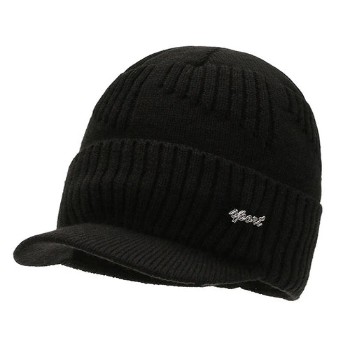 Bonnet Casquette Noir en Maille - KnitCap Elite