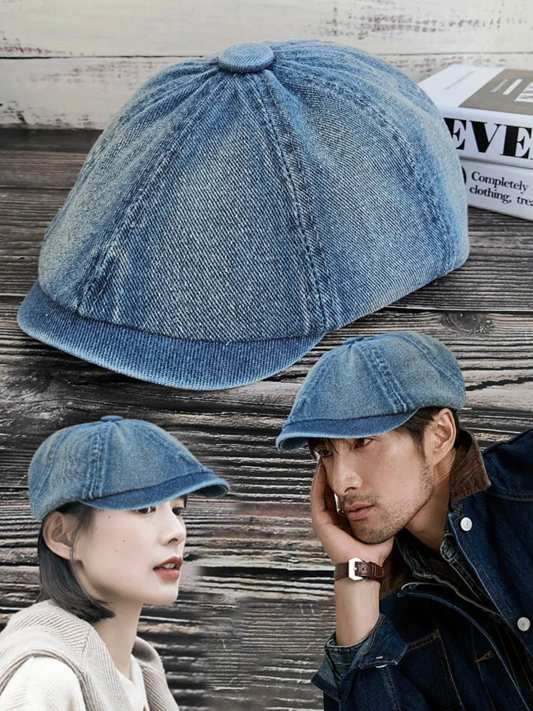 Béret Casquette Gavroche Unisexe - Denim