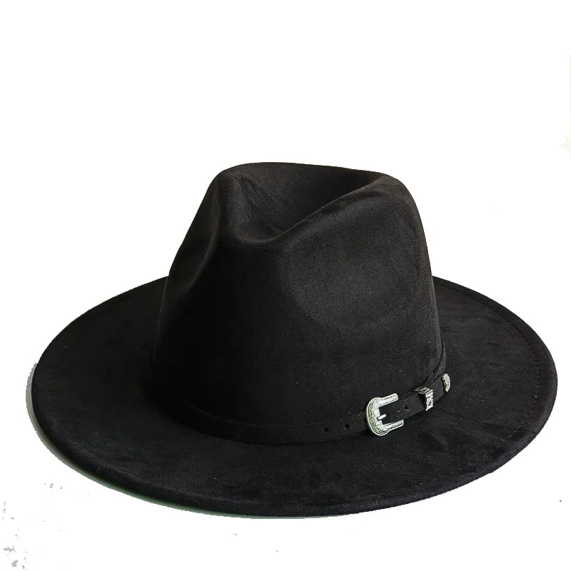 Chapeau Fedora Suédine – Ruban Peint Main