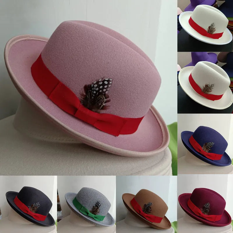 Chapeau Melon Fedora Plume