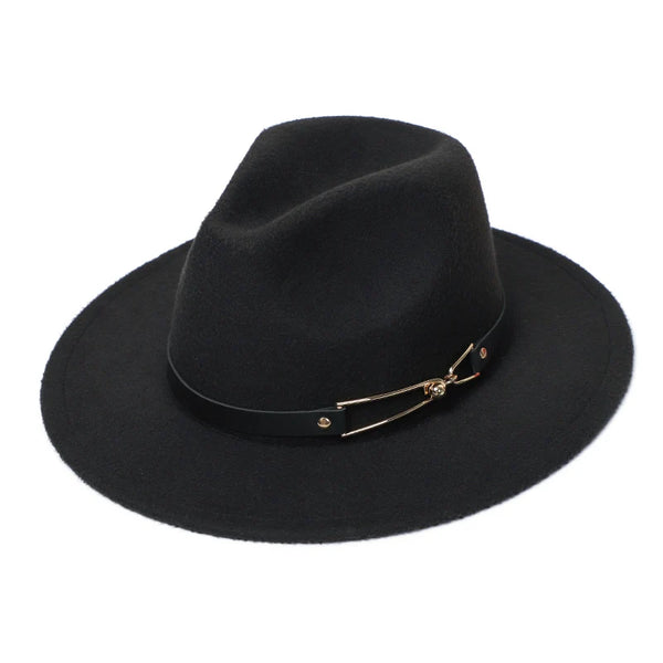 Chapeau Fedora Classy Chic Anneau Doré