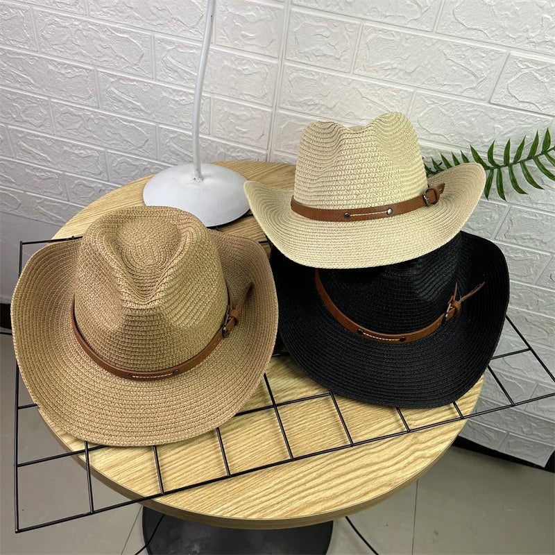 Chapeau Cowboy en Paille – Lanière Cuir