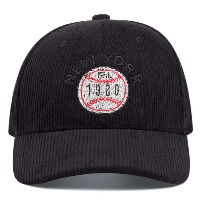 Casquette Baseball Côtelée Brodée – New York 1920