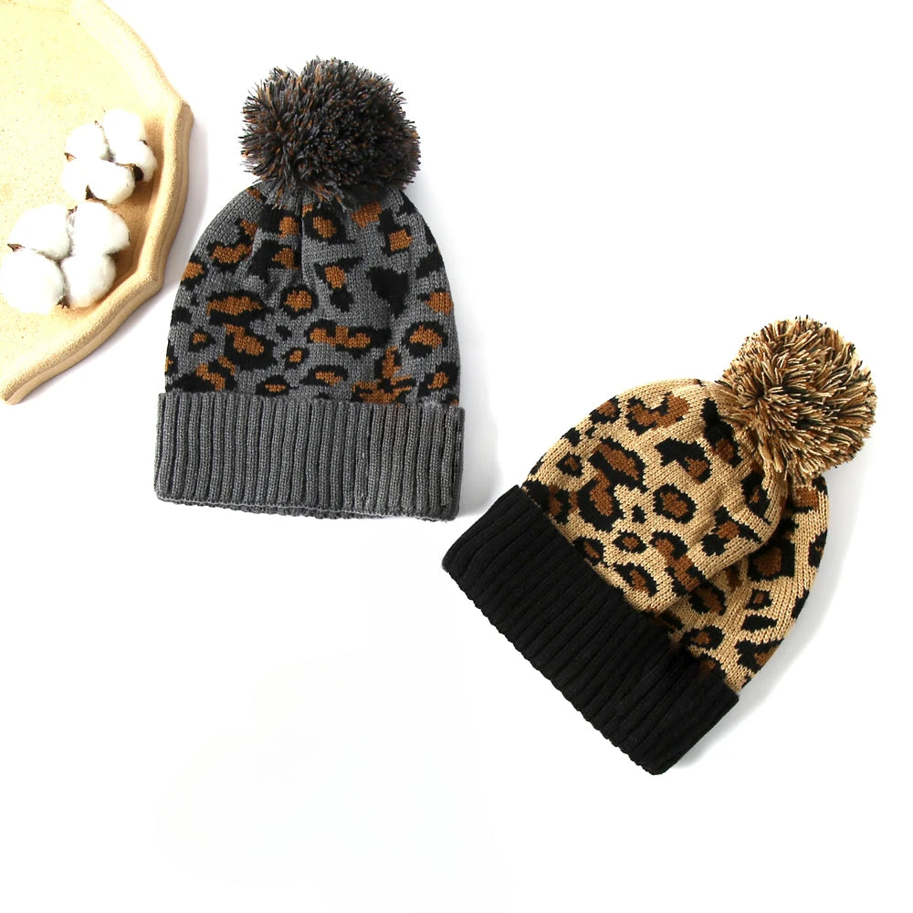 Bonnet Femme Léopard avec Pompon - WildPom