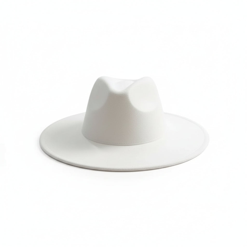 Chapeau Fedora Suédine – Bord Large et Bande Fine
