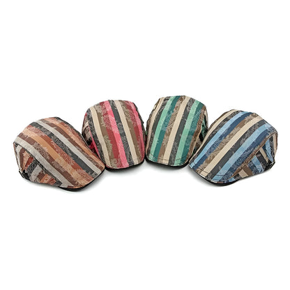 Béret Homme en Coton Rayée Multicolore - Stripe