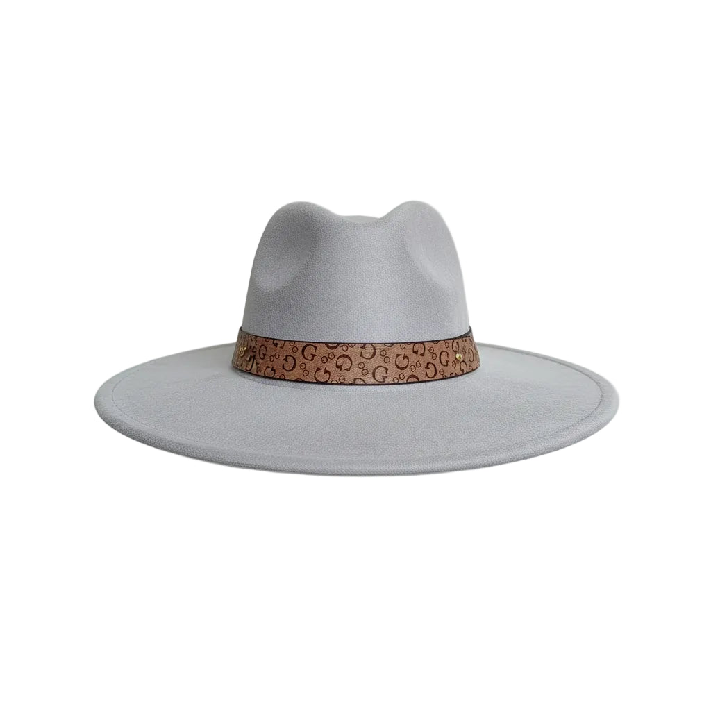 Chapeau Fedora Effet Suédine – Bandeau Motif Graphique