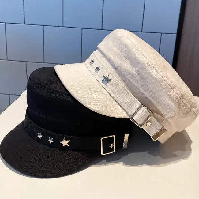 Béret Casquette Gavroche Femme Étoile Luxe